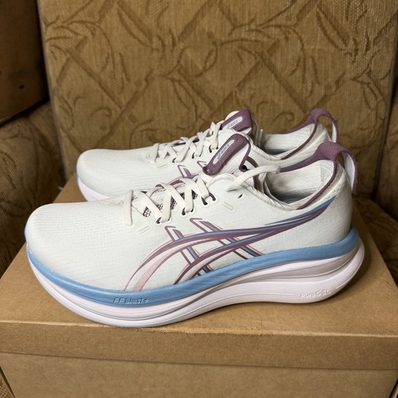 Asics Shoes - Asics Gel Nimbus 28 Womens Size 9.5 Wide White Blue Athletic Running Shoes